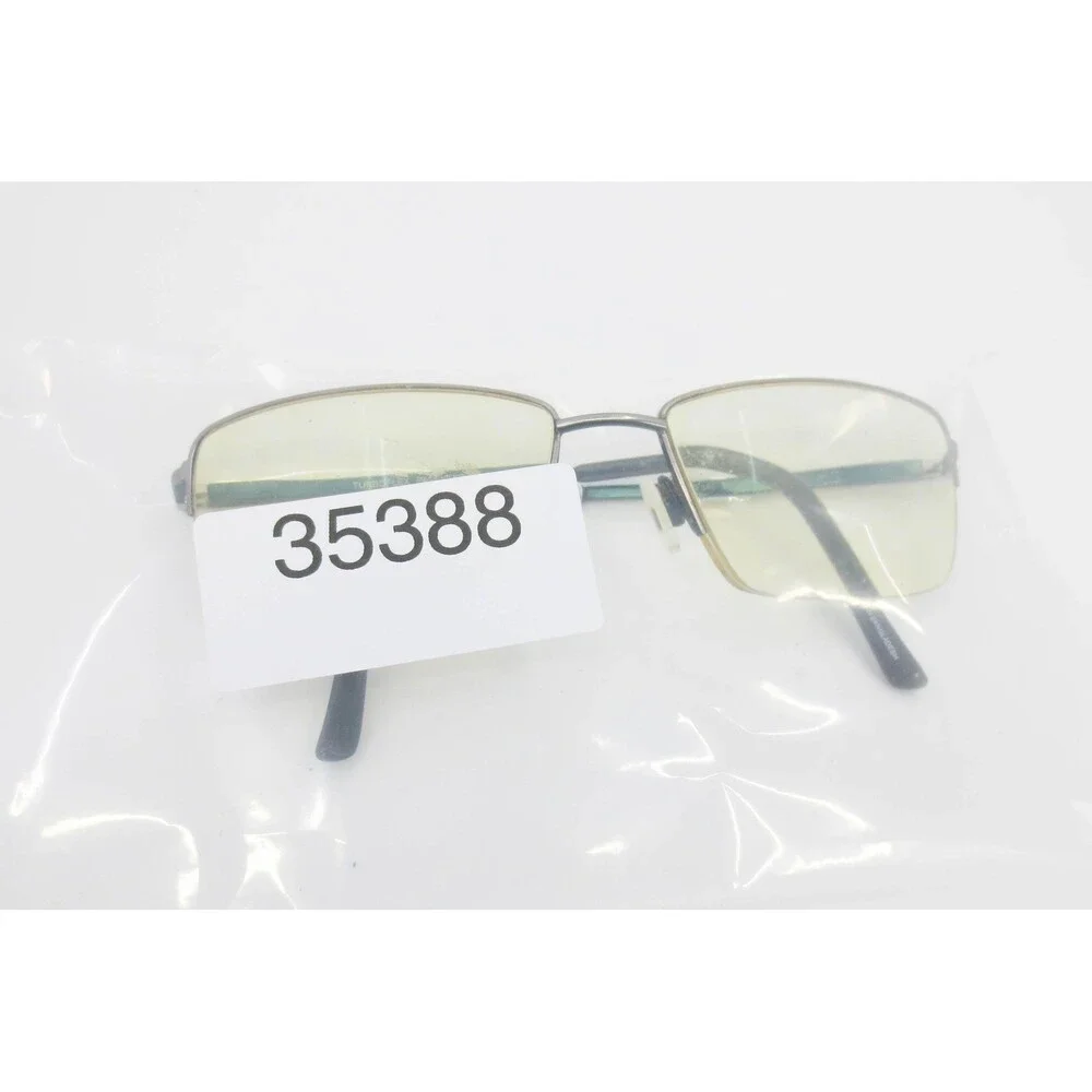 Turboflex TF340 Rectangular Semi-Rimless Eyeglass Frames Green 55-17-145 35388
